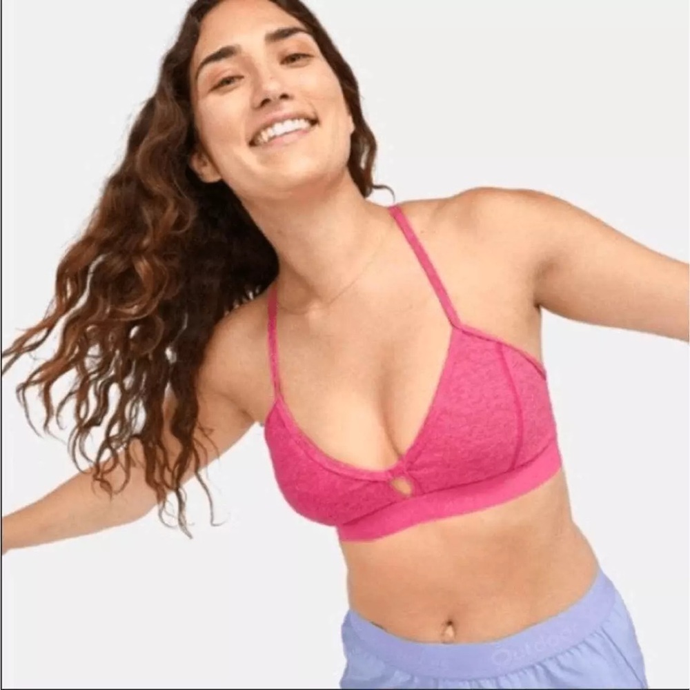 Outdoor Voices Steeplechase Bra - Flamingo - Size L